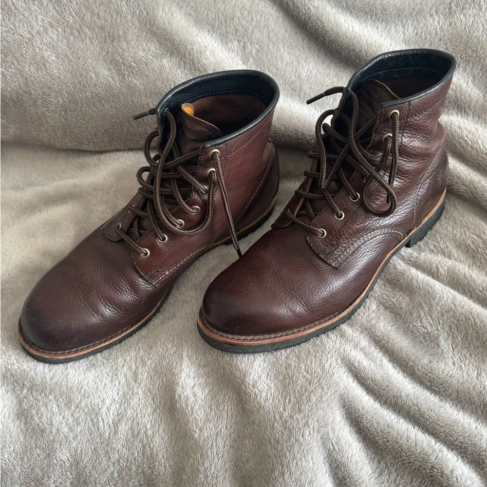 Men’s Frye Arkansas Mid Lace Leather Boots Size 12 - Picture 1 of 8